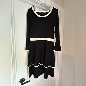 Liz Claiborne Black and White Fit and Flare Sweater Dress